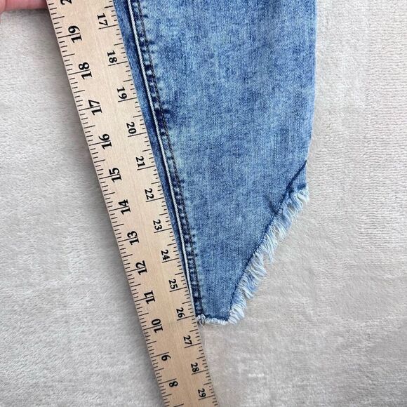 Maurice’s Jeans Women’s M (10) Blue Acid Washed High Rise Stretch Raw Hem Ankle - Picture 8 of 9